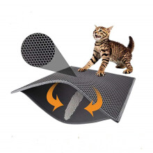 Waterdichte, urinebestendige kattenbakmat, bolvormige honingraatvormige gaten, opvangbak voor kattenbakken, dubbellaagse kattenbakmat, gemakkelijk