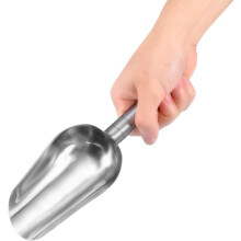 Edelstahl-Schaufel in Profiqualität, hochglanzpoliert, ideal für Eis, Mehl, Kaffeebohnen und mehr, ergonomisches Design, rostfrei