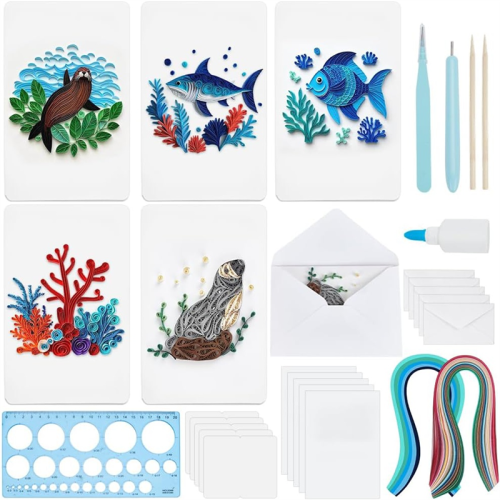 Καλοκαιρινή ευχετήρια κάρτα DIY Kit 20 Σετ DIY Θέμα Θαλάσσιο Ζώο 5 Στυλ Εργ