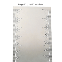 Y17A Englisches Lochlineal Edelstahl mit Sockel Multifunktionale Holzbearbeitung Markierungslineal DIY Stempelzapfen und Einzapfen Einfach T