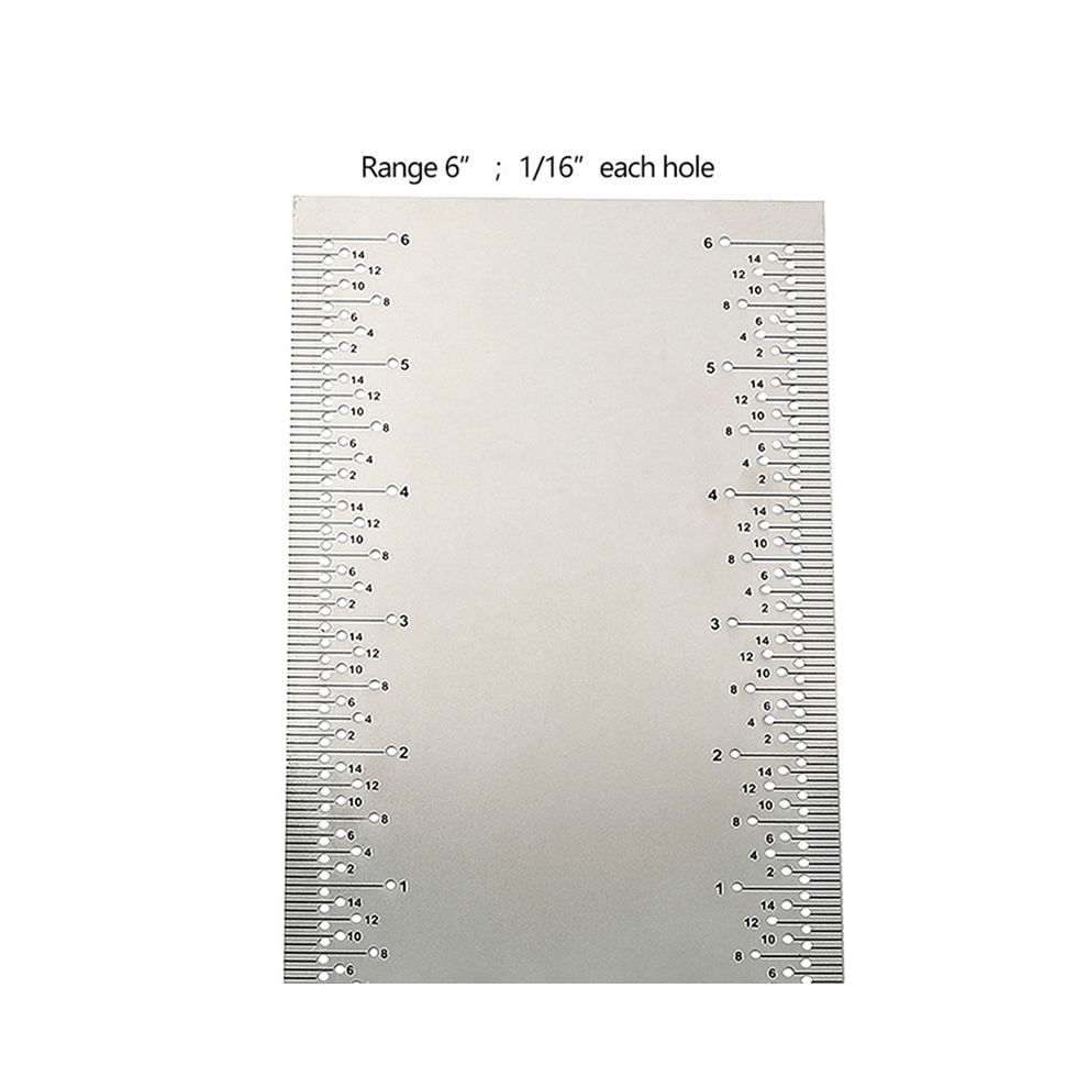 Y17a English Hole Ruler Stainless Steel With Base Multifunctional Woodworking Marking Ruler Diy Marking Tenon And Mortise Easy T 6935161505924
