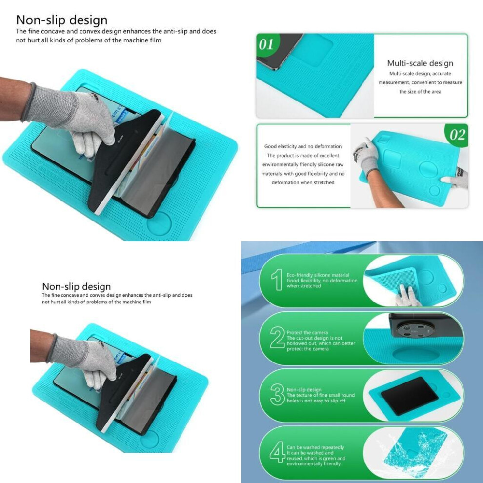 Screen Protector Squeegee Installation Kits Protective Silicone Mat For Electronic Device Stability & Scratch Prevention 6935161501223
