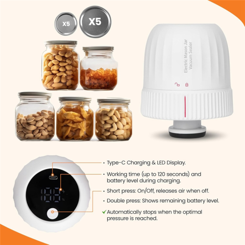 Y17A Electric Mason Jar Vacuum Sealer Αυτόματο σφραγιστικό κενού για φαρδιά 1