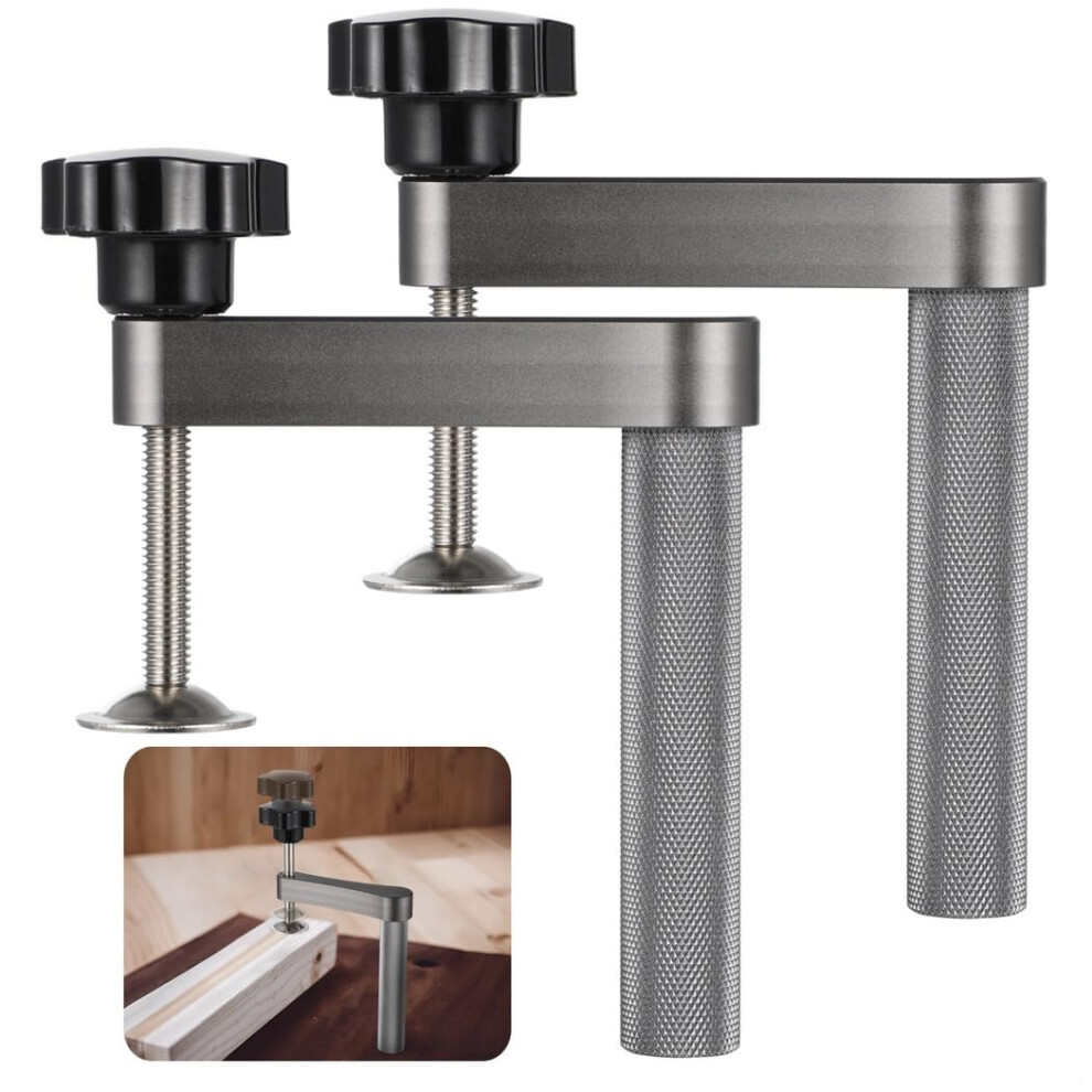 2 Adjustable Bench Dog Clamps For 19Â20 Mm Holes, Nonslip, Aluminum Alloy, Woodworking Holder 9426802382686