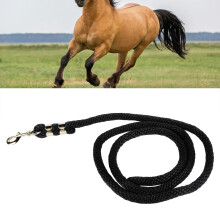 Schwere Longe für Pferde 6,6 ft mit Karabiner - Schwarze Trainingsleine