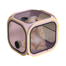 Cat Grooming Dry Box Portable Grooming Box with Hair Shedding Protection, Purple