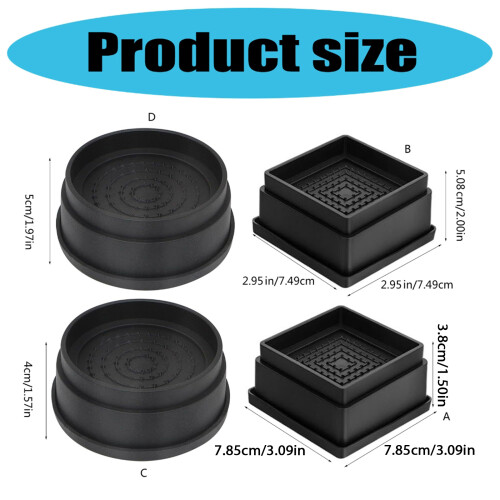 6Pcs Stackable Bed Risers Heavy Duty Bed-2 inch square 6 pack 1