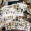 50 Stück Vintage-Material-Aufkleber, 8