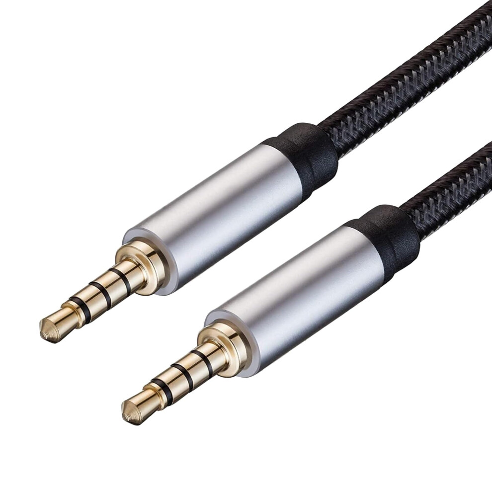 2M 3.5Mm Trrs Male To Male Aux Braided Cable 4Pole Lead For Headphones Microphones Xbox Ps4 Ps5 Laptop Pc Tv Mp3 Car 9189345186547
