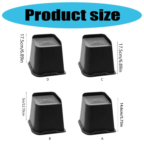 4/6Pcs Lit Meubles Risers Lit Meubles Risers-5 pouces 6 1