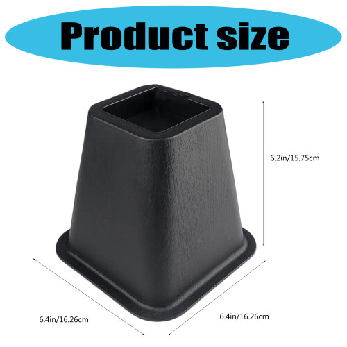 6Inch Bed Risers Set of 4 for Sofa Table Desk Storage Plastic 2