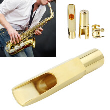 Gold Metal Alto Saxophone Mouthpiece Kit 8C for Practice