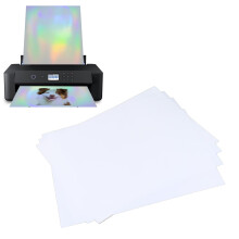20 Bögen holografisches Aufkleberpapier transparent, selbstklebend, A4-Format