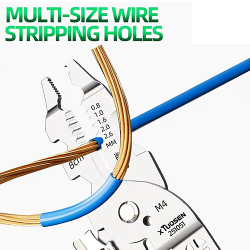 Foldable wire stripper, pulley design multi-function electrician wire splitter wire winding pliers crimping pliers hand tool 2