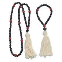2Stk Holzkreuz Gebetskette Mit Anhänger Christlicher Schmuck Unisex