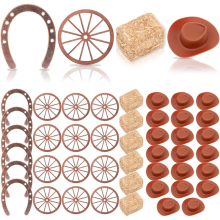 44PCS Mini Cowboy Hat Cupcake Toppers, Tiny Cowgirl Hats For Crafts Party Shooters