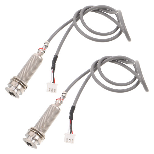 2Pcs Guitar Instrument Cable Black Endpin Jack Compatible Durable