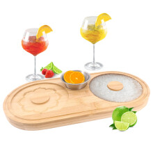 Bamboo Cocktail Salt Rimmer Box for Margaritas and Bartender Glass Garnishing