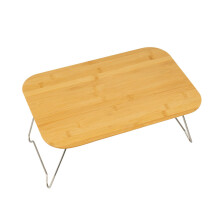 Space Efficient Foldable Desk Natural Bamboo Construction, Portable Travel Camping Table, Multipurpose Furniture