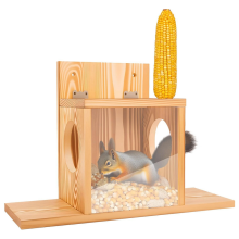 Eichhörnchenfutterspender für draußen, Holz-Picknicktischfutterspender für draußen, Eichhörnchen-Nistkasten, Holz-Eichhörnchenfutterspender