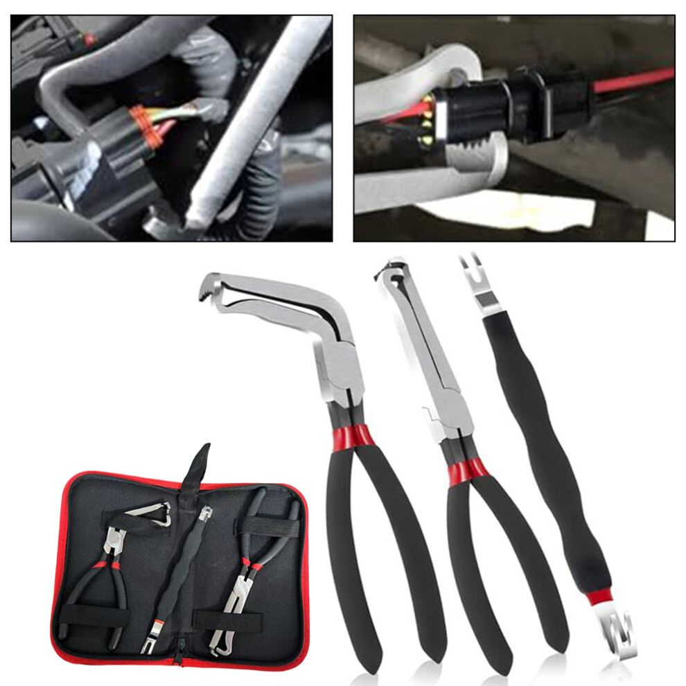 3Pc Electrical Disconnect Pliers Set For Automotive Connector Separation With Comfortable Grip And Access Angles 6935161493955