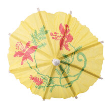 288 Stücke Farbe Blumenpapier Kleiner Regenschirm Schild Fruchtschild Cocktail-Schild Barzubehör Obstteller Getränkedekoration