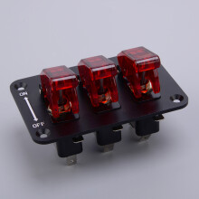 3-Gang-Stromkreis Einschalten LED-Rocker-Zündung Kippschalter Sicherungssicherung 12-24V Universal für LKW, Bus, Marineboot, Yacht, Wohnmobil,