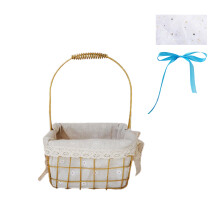 Wicker Picnic Basket, Large Capacity Versatile All Year Long, Suitable For Storing Various Items, Stars And Moons On The Mesh, Diy Gift Package For Ou
