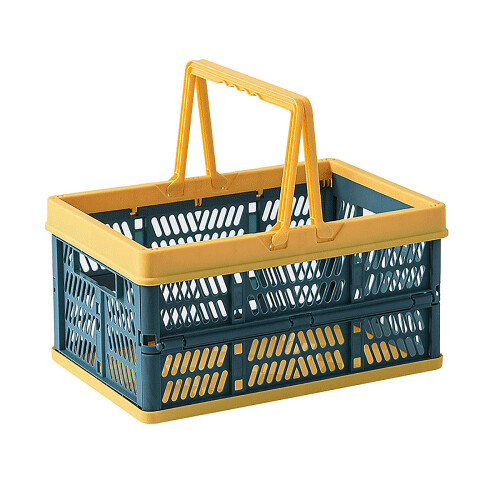 Stackable Grocery Containers Portable Carrying Bins Durable Multipurpose Baskets Collapsible Storage Baskets Folding Plastic Crates for Picnic Superma 1