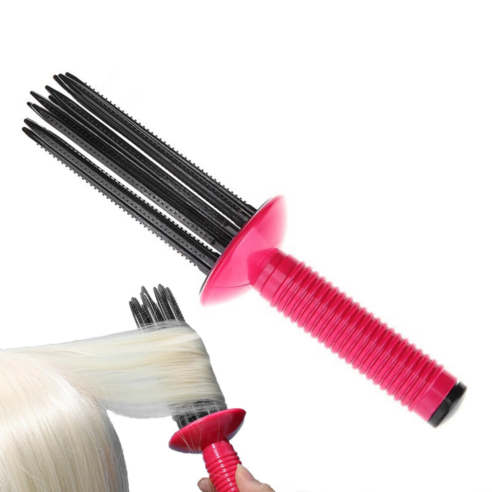Unisex Red Hair Styling Comb With Heatless Curling Roller For Volumizing Root Lift, Travelfriendly