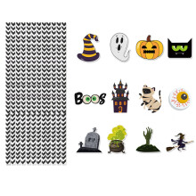 Reusable Plastic Crazy Straws, Halloween Party Favors with Mix and Match Designs and Cleaning Brushes Included, Adjustable Bendable Straws for Themed