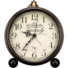 Retro Alarm Clock, Vintage Design Battery Operated Analog Clock with Loud Alarm, Super Silent Non Ticking Movement, Night Light Easy to Read Dial,