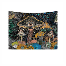 Dekoracja Dreamy, wielofunkcyjna ozdoba ścienna z motywem oceanu, gobelin z grzybami, abstrakcyjny styl boho z motywem morskim, technologia druku