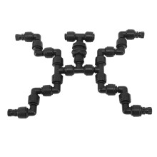 Reptile Mister System Rainforest Mist Maker Fogger Nozzles 360 Degree Adjustable Humidity Control Cooling Sprinkler for Terrariums Amphibians Double H