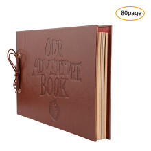 DIY Scrapbook Our Adventure Book Vintage Style Embossed Words High Quality Scrapbook Fadeless Photos Travel Record Acid Free Kraft Paper With Rope Bin
