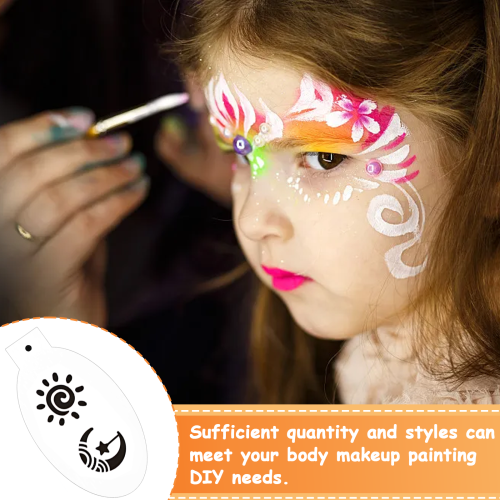 Δημιουργικά στένσιλ Body Art, εύκολα στην εφαρμογή στένσιλ προσώπου για εορταστικές 1