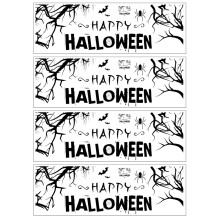 Hátborzongató Halloween dekoráció, Mágneses matrica fém felületekre, Vízálló vinil anyag kültéri dekorációhoz, Ősi vár és magas fák