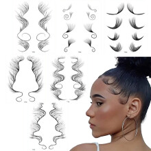 Modischer Pony für Damen, verstellbare Styles, temporäre Haaransatz-Aufkleber, Haarstyling-Tool, langanhaltend, wasserfest, Babyhaar