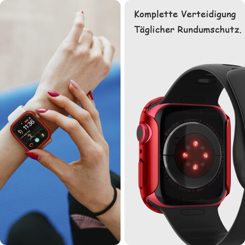 Apple Watch Series7 Συμβατό με προστατευτικό γυαλί 360, αδιάβροχη θήκη με εξαιρετικά λεπτό 2
