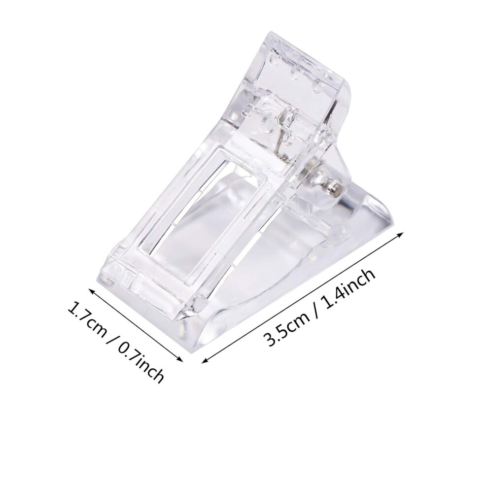 Light Poly Gel Quick Building Clip, Transparent Plastic Nail Tips Clip For Fast Finger Extension, 5 Pcs Reusable -Weight And Sturdy Manicure Tool,