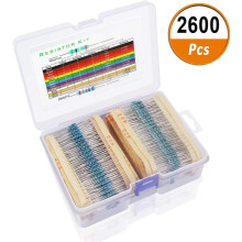 Metaalfilmweerstandset, 156 waarden, 0,25W vermogen, 1% tolerantie, 3120 stuks assortiment van 1 Ohm tot 10 MΩ, complete doe-het-zelf