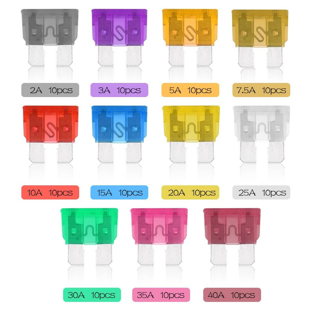 Efficient Car Fuse Assortment Kit, Mini Blade Fuses And Standard Auto Fuses, Micro Fuse Collection, Zinc Alloy And Environmental Plastic, Quick 9340258666117