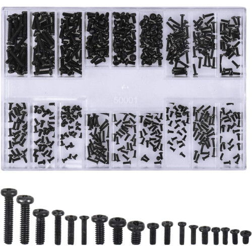 Kit de microreparo com caixa de plástico resistente, ideal para consertar óculos e relógios. Feito em aço inoxidável composto, resistente à