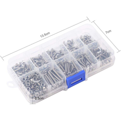 Professional Machine Screws Set, Stainless Steel Assortment Kit for Precision Work, Hex Socket Head Screws with Storage Box for Easy Access 1