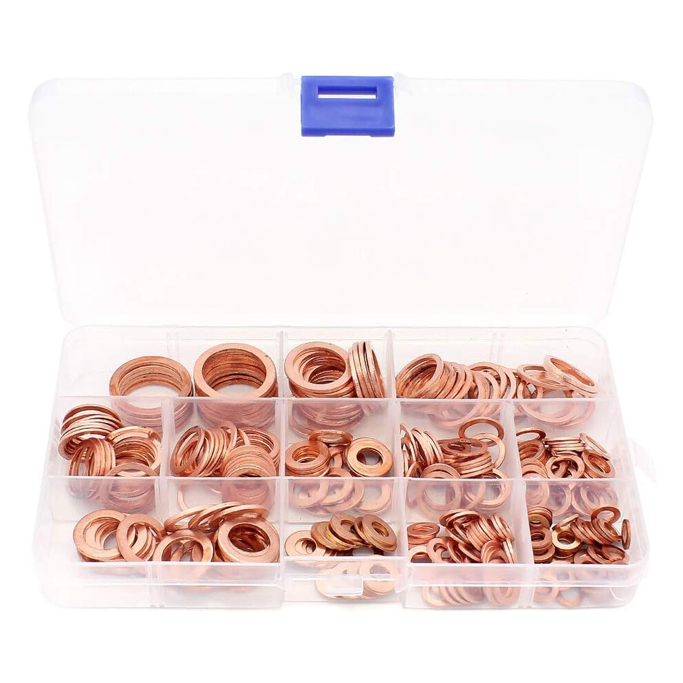 Red Copper Washer Assortment For Electrical Connection, High Quality Assortment Providing Tighter Seal, Reduce Pressure And Friction For Diverse 9340258623509