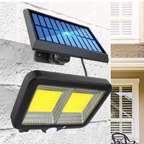 Outdoor Solar Wall Lamp, Smart Security Solar Flood Light, With Sensitive Pir Motion Sensor And Separate Panel 2