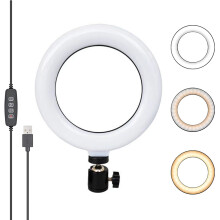 LED-Ringlicht, 3 Lichtmodi, Fotokabinen-Zubehör für Live-Streaming, Make-up