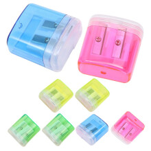 8 Pieces Pencil Sharpeners Transparent Double Hole for School, Office, Home