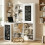 Homcom HOMCOM Folding Convertible Desk with Blackboard and Bookshelf, White 1