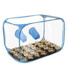 Still Air Box Mushroom Grow Bag Foldable Clear Still Air Planting Bag Ventilated Greenhouse For Urban Apartment Blue